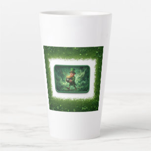 Caneca De Café Latte Duende carregando panela de ouro