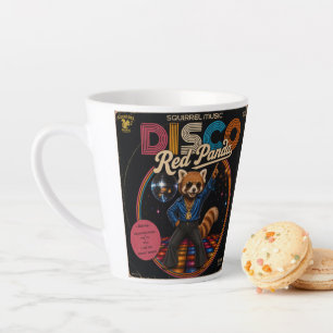 Caneca De Café Latte Duo de Panda Vermelho Disco