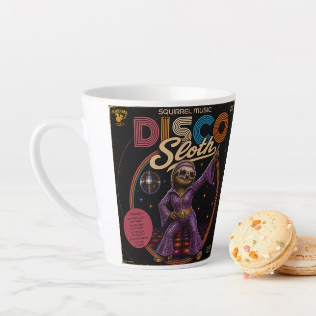 Caneca De Café Latte Duo de Preguiça Disco (In Situ)