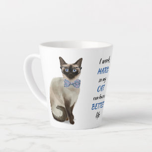 Caneca De Café Latte Duro de Trabalho para Meu Gato Siamês