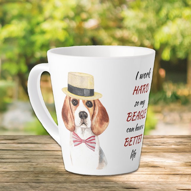 Caneca De Café Latte Duro de trabalho para o meu beagle (Criador carregado)