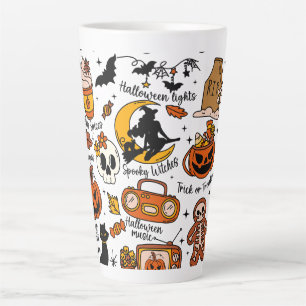 Caneca De Café Latte 'É a estação dos Doodles de Halloween