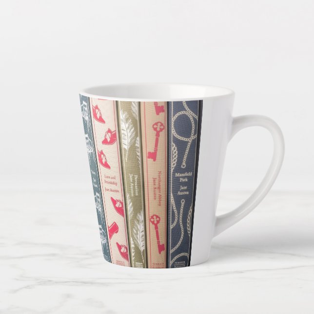 Caneca De Café Latte É hora de ler Jane Austen  (Direita)