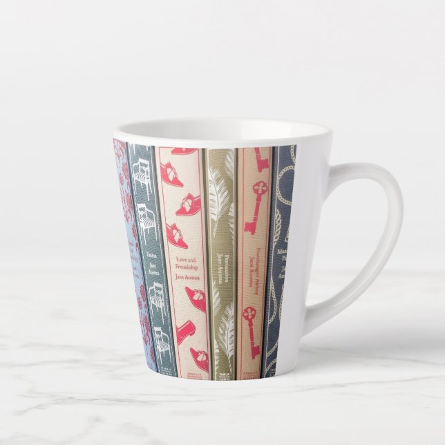 Caneca De Café Latte É hora de ler Jane Austen  (Direita)
