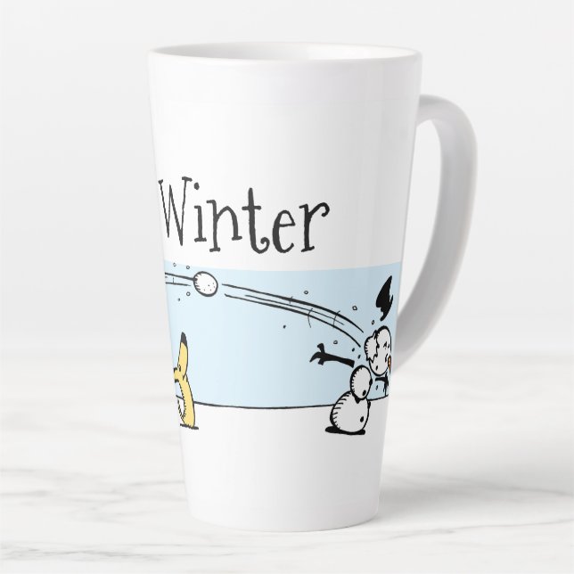 Caneca De Café Latte É inverno (Ângulo direito)