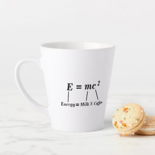 Caneca De Café Latte E=mc2 ciência física energia Einstein engraçado