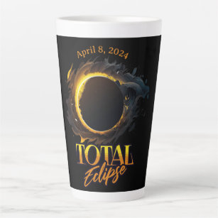 Caneca De Café Latte Eclipse Solar Total 8 de abril de 2024 Comemorativ