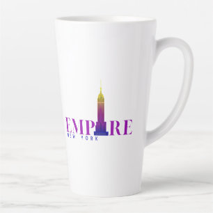 Caneca De Café Latte Edifício Empire State-Nova York-Roxo Vibrante-