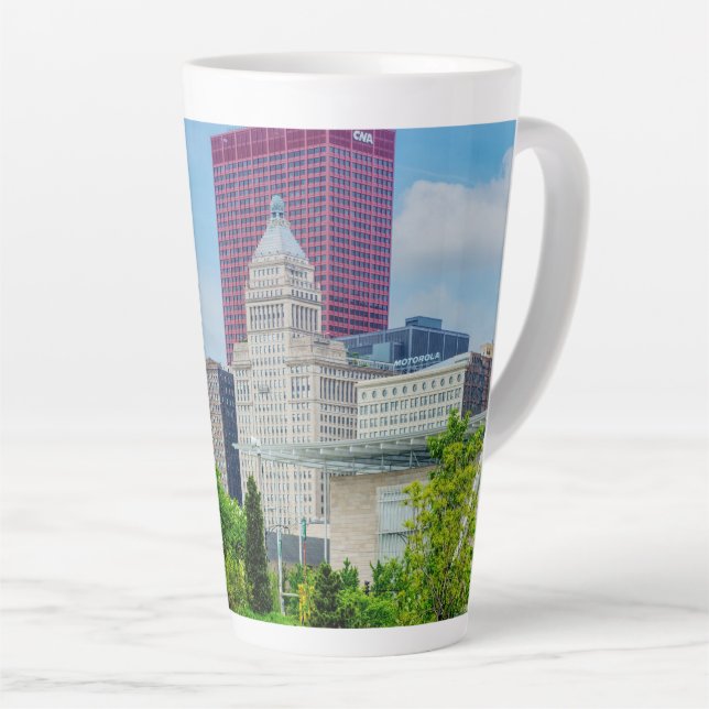 Caneca De Café Latte Edifícios Em Chicago (Ângulo direito)