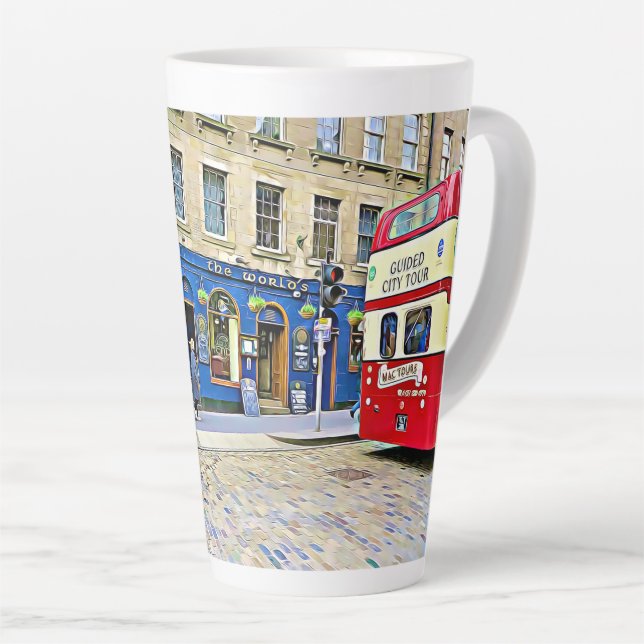 Caneca De Café Latte Edimburgo, Scottland Latte Mug (Ângulo direito)