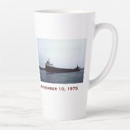 Caneca De Café Latte Edmund Fitzgerald com Nomes de Tripulação
