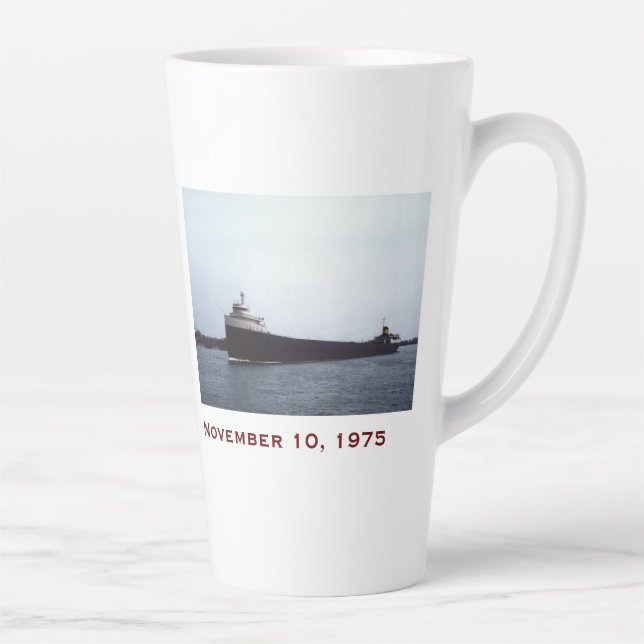Caneca De Café Latte Edmund Fitzgerald com Nomes de Tripulação (Direita)