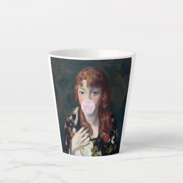 Caneca De Café Latte Edna soprando uma pastilha elástica rosa (Frente)