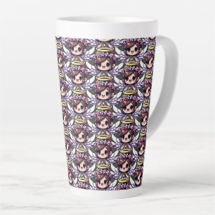 Caneca De Café Latte Eethal Angelic Chibi - anjo, halo, flores