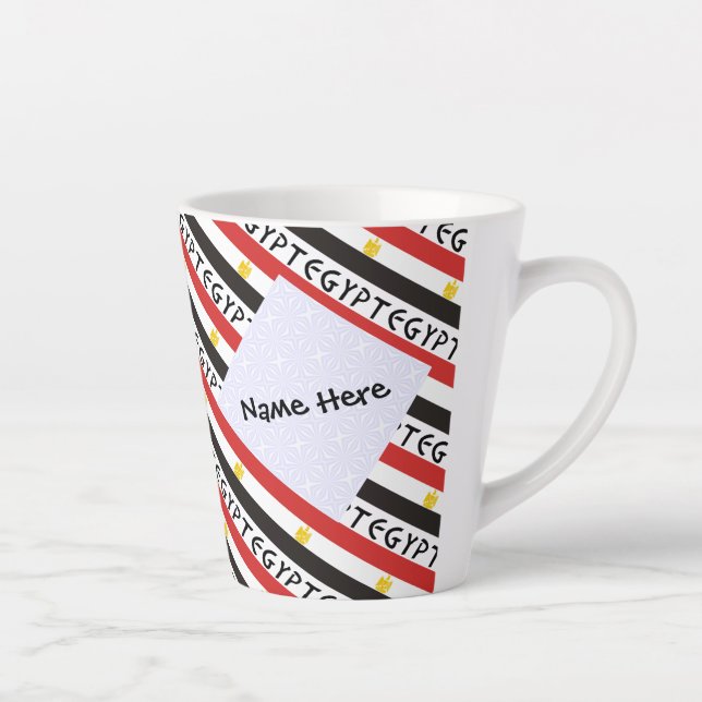 Caneca De Café Latte Egito e bandeira egípcia são personalizados (Direita)