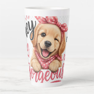 Caneca De Café Latte Ei Desenho de Cachorro Fofo e Bonito