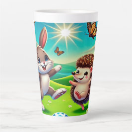 Caneca De Café Latte Ein glücklicher Hase und Igel
