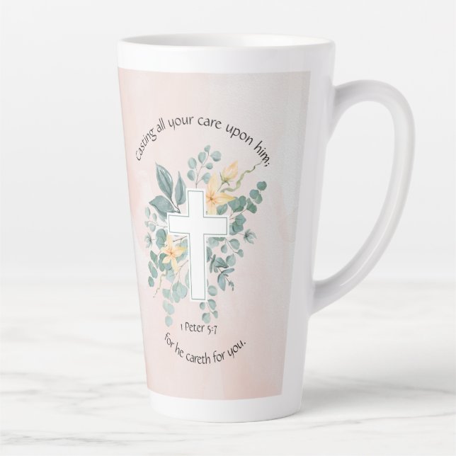 Caneca De Café Latte Ele cuida de você (Direita)