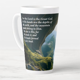 Caneca De Café Latte Ele é o Deus Excelente, Deus e Criação Verso