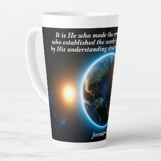 Caneca De Café Latte Ele fez a Terra: Deus e Criação Verso