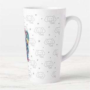 Caneca De Café Latte Elefante de Bebê Bonito com Fones de ouvido