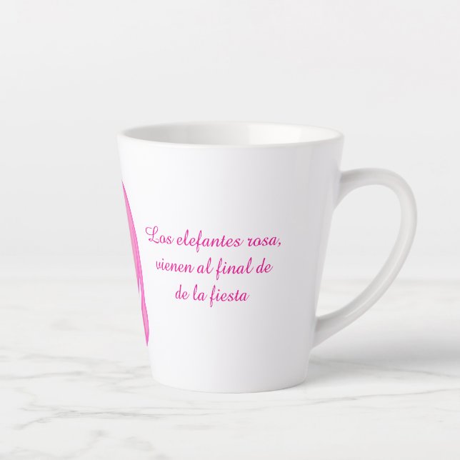 Caneca De Café Latte elefante rosa  (Direita)