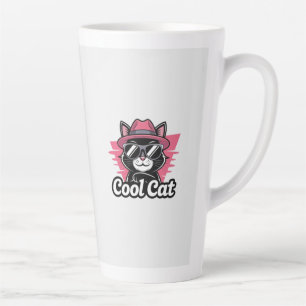 Caneca De Café Latte Elegância de Gato Legal