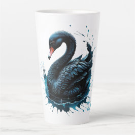 Caneca De Café Latte Elegância em movimento, o cisne negro,