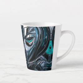 Caneca De Café Latte Elegância Metálica Cibernética