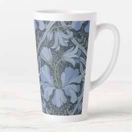 Caneca De Café Latte Elegant Blue Watercolor Floral Pattern