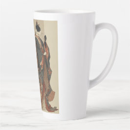 Caneca De Café Latte "Elegant Grace" Japanese Cat in Kimono Art