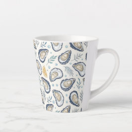 Caneca De Café Latte Elegant Marine Oysters