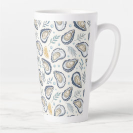 Caneca De Café Latte Elegant Marine Oysters