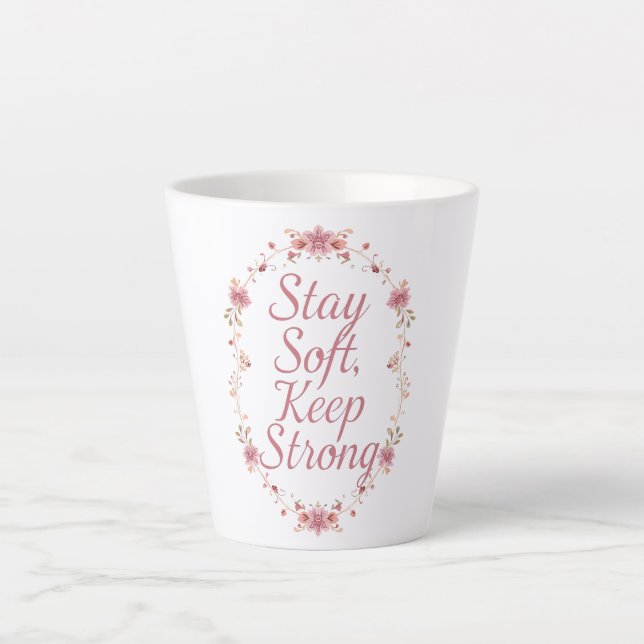 Caneca De Café Latte Elegant Self Love and Resilience Saying (Frente)