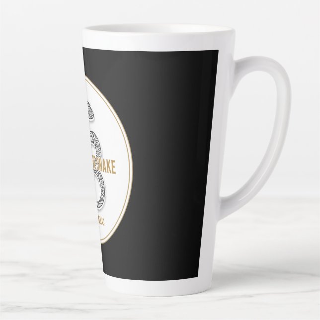 Caneca De Café Latte Elegant Snake - Luxury Chinese Zodiac Art & Mystic (Direita)