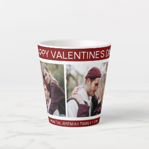 Caneca De Café Latte Elegante Amor Feliz Dia dos Namorados Família 2 Fo