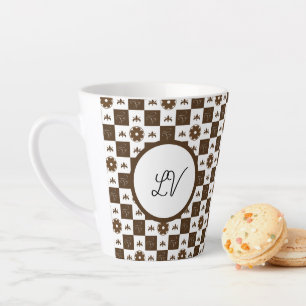 Caneca De Café Latte Elegante Classic Pattern Design