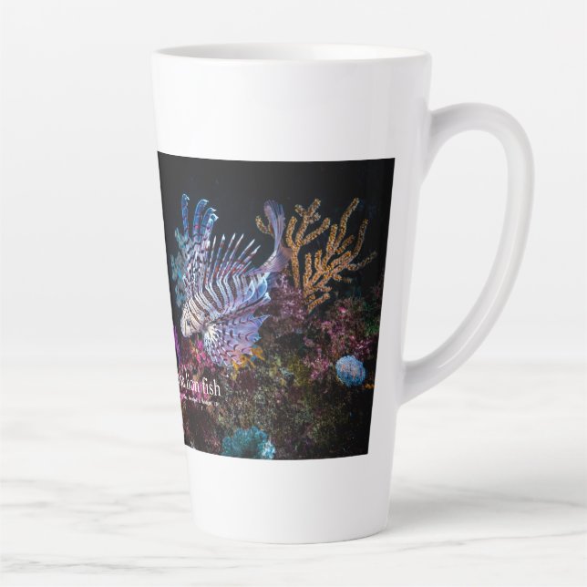 Caneca De Café Latte Elegante Lionfish (Direita)