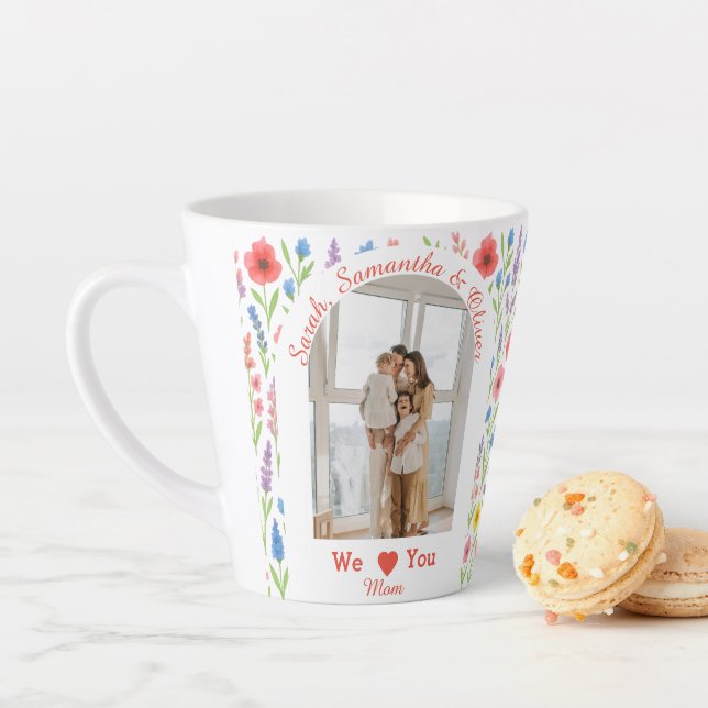 Caneca De Café Latte Elegante Mãe Mug | Presente de coração personaliza (In Situ)