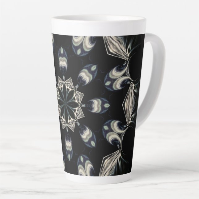 Caneca De Café Latte Elegante Mandala (Ângulo direito)
