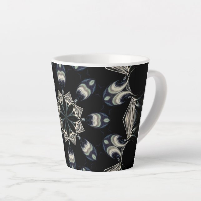 Caneca De Café Latte Elegante Mandala (Ângulo direito)