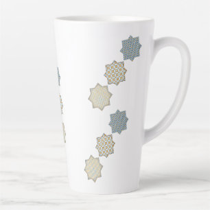 Caneca De Café Latte Elegante Mug de Padrão de Azulejo Árabe"