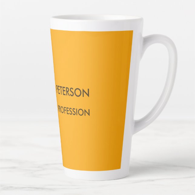 Caneca De Café Latte Elegante Orange Yellow Minimalist Professional (Direita)