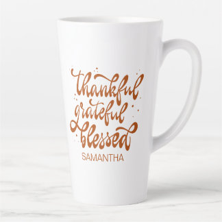 Caneca De Café Latte Elegante Outono Celebração de Ação de Graças entre