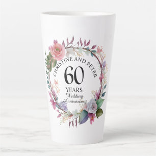 Caneca De Café Latte Elegante Qualquer Casamento (60) Floral Aniversári