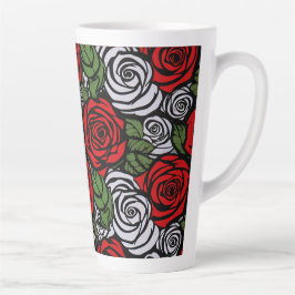 Caneca De Café Latte Elegante Sofisticado Floral Moderno Chic Estiloso