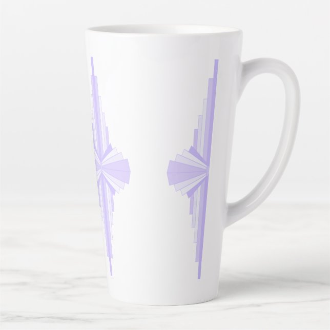 Caneca De Café Latte Elemento de deco de arte em lilás e roxo (Direita)