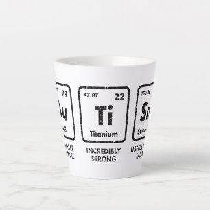 Caneca De Café Latte Elementos de consciência do autismo Mesa periódica