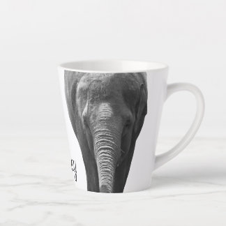 Caneca De Café Latte Elephant Wildlife Art Nome Personalizado Animal