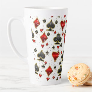 Caneca De Café Latte Elevem seu pôquer noites latte mug